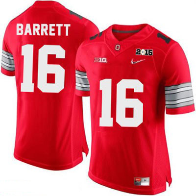 Ohio State Buckeyes Men's J.T. Barrett #16 Red Authentic Nike Diamond Quest 2015 Patch College NCAA Stitched Football Jersey OY19L56LC